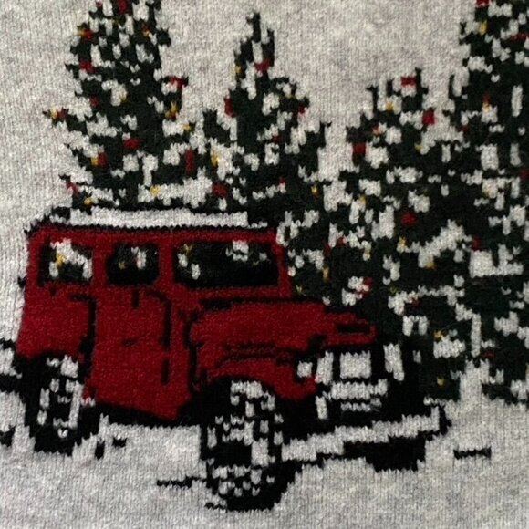 Abercrombie & Fitch Unisex Soft AF Holiday Sweater Size Large Bronco Pine Trees - Picture 10 of 13